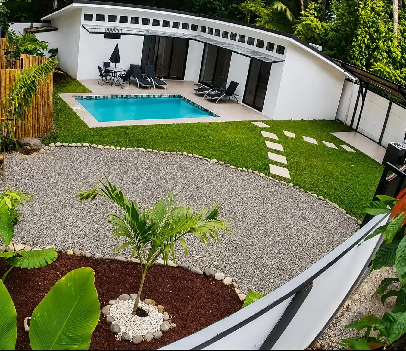 Villa Isora exterior and tropical garden
